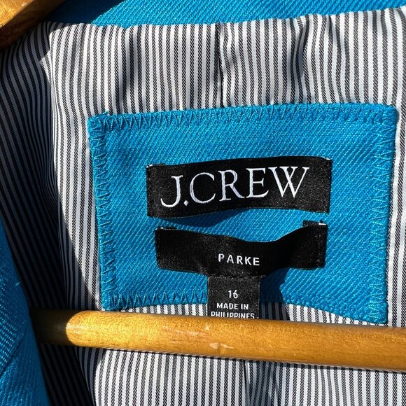 J. Crew NWT Parke Blazer, Sz 16, Bright Blue Stretch Linen, $130 retail - Picture 5 of 9